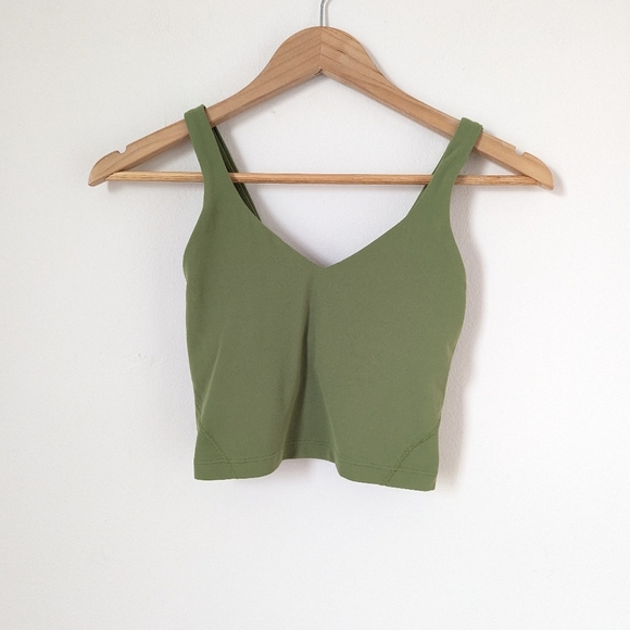 Lululemon Light Green Foliage Align Cropped Tank Top 0 - Picture 2 of 5